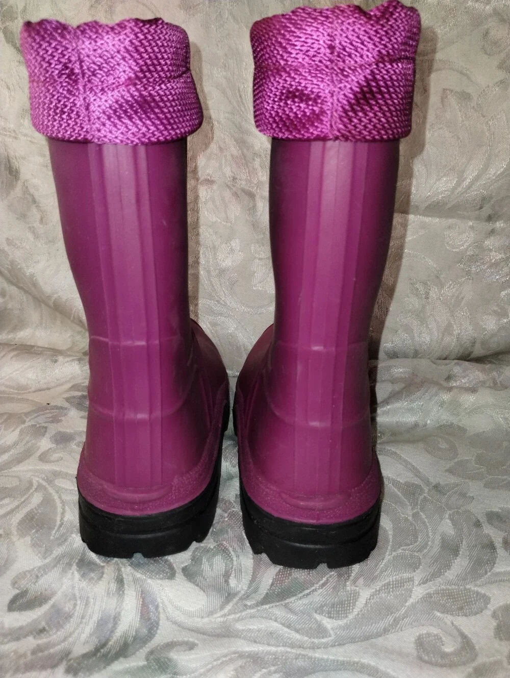 Size 6 Waterproof Child Boots / Fuchsia Color